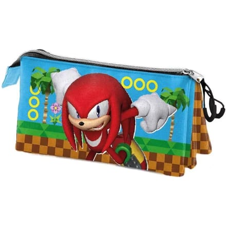 Karactermania - Sonic The Hedgehog - SEGA Knuckles Run Triple Etui - Potloden Etui - Pennenetui