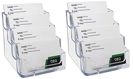 Transparante 4-Tier Visitekaarthouder - Acryl Card Display voor Ondersteuning van Kaarten