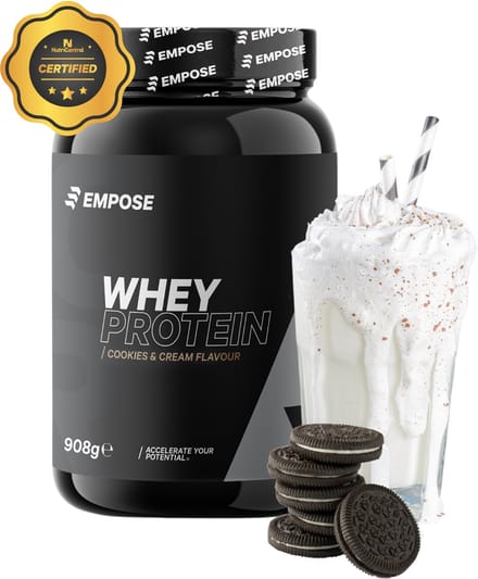Empose Nutrition Whey Protein - Proteine Poeder - Proteïne Shake - Eiwitpoeder - Proteïne Shake - Eiwitshakes - Cookies & Cream - 908 gram - 30 doseringen