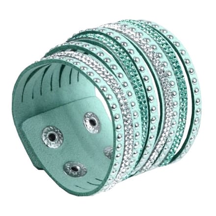 Fako Bijoux - Armband - Breed - Strass - Mintgroen