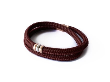 NIEUW! Jolla - dames armband - wikkelarmband - zilver - touw - bedels - Basic Rope - Bordeaux/Rosé