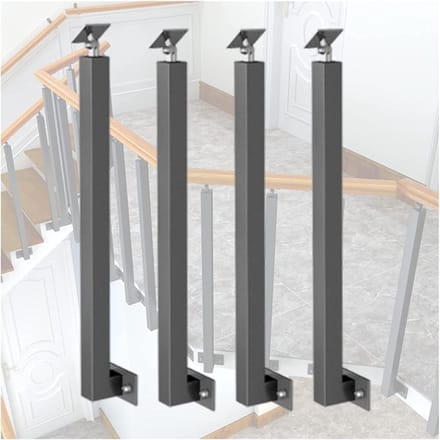 Dek Balusters - Trap Spindels - Railing Bevestigen - Verstelbare Beugel - 85cm Hoog - Zwart