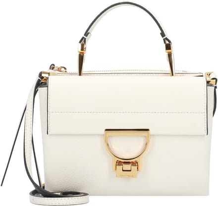 COCCINELLE Leren Schoudertas Avondtas Arlettis Handbag Grainy Leather Blanco Crème