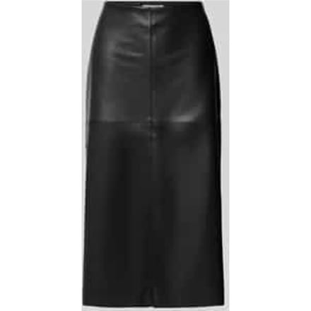Uitlopende midirok in gladleerlook