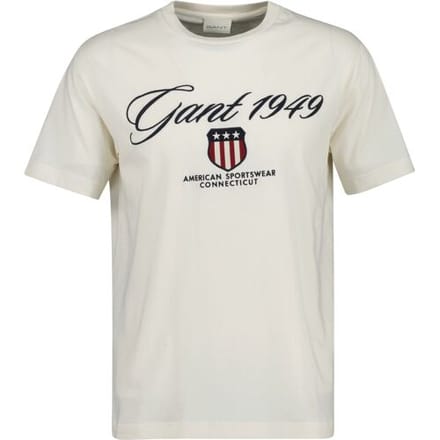 Gant T-Shirt Shield Graphic 1949 Short Sleeve Crew Neck Cream / male