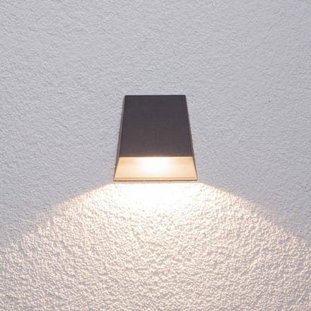 Lucande LED buiten wandlamp Hanno, antraciet, metaal, IP54