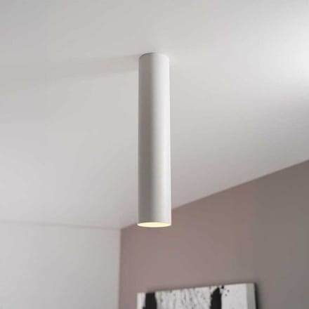Canopus bianco l by LUSENZ - Cilindervormige opbouwspot in met mat witte coating
