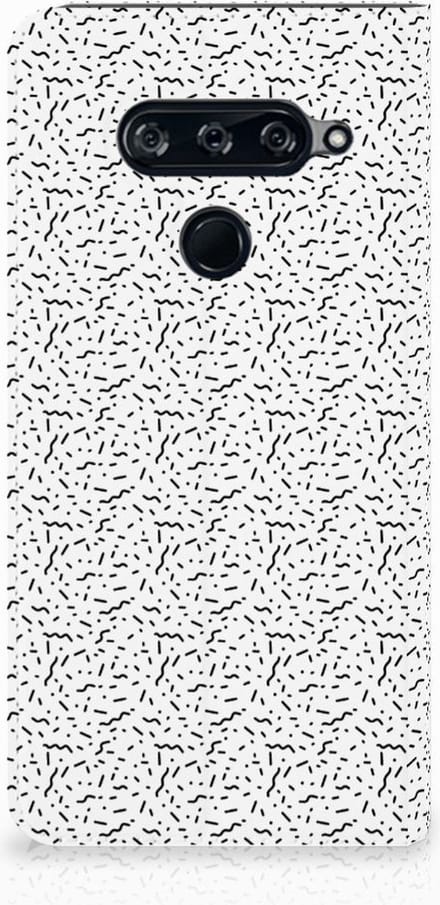 LG V40 Thinq Hoesje met Magneet Stripes Dots