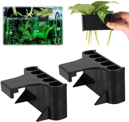 Aquarium Planthouder - 5 gaten ontwerp - set van 2 - kunststof - 9,2x6,5x4,5 cm