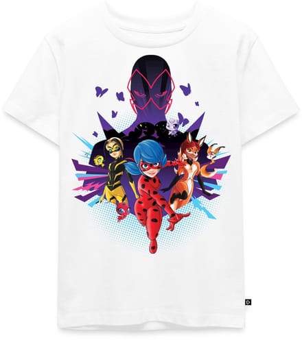 Miraculous Ladybug Superhelden vs Havikmot Premium T Shirt Kinderen