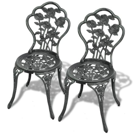 vidaXL - Bistrostoelen - 2 - st - gietaluminium - groen