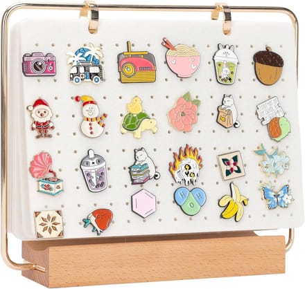 Pin Display Organizer - Broche Houder - Collectie Tonen - 180+ Pinnen Capaciteit - 8.5 x 9.2 Inch - Wit