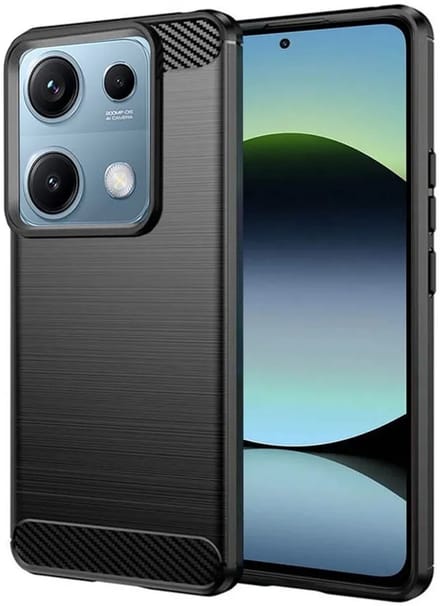 Hoesje geschikt voor Xiaomi Redmi Note 14S - Techsuit Carbon Silicone Back Cover - Zwart