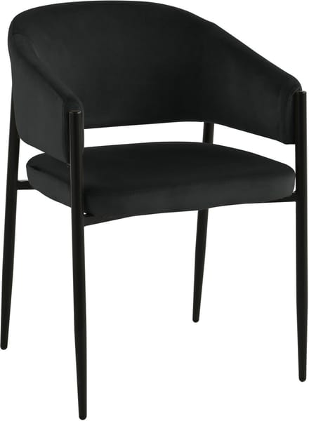 ExitoDesign SARANO - Eetkamerstoel - Velvet - Zwart - Met Armleuningen