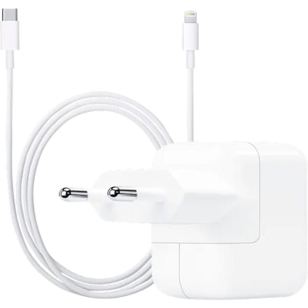Apple Usb C Oplader 30W + Apple Lightning Kabel 1m Kunststof Wit