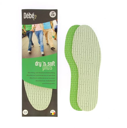 DEBE Dry 'n soft plus - Inlegzool met absorberend vicose en zacht latex - 45