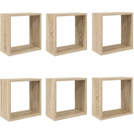 vidaXL - Wandschappen - kubus - 6 - st - 30x15x30 - cm - sonoma - eikenkleurig