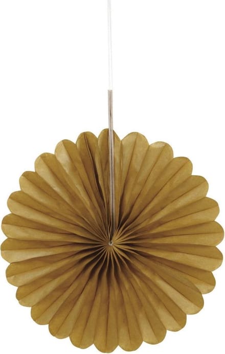 Papieren Waaiers Goud 15cm 3st