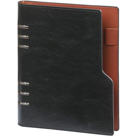 1016-60 Clipbook hervulbare A5 6 Ringband Agenda Pullup Zwart 1 week per 2 paginas 2026-2027-2028