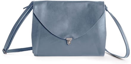 HAROLD'S Leren Schoudertas Koppeling Fold Handbag Clutch Light Blue Blauwgrijs