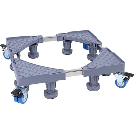 Support de réfrigérateur Base mobile Chariot de meubles réglable avec 8 pieds solides 4 roues à blocage pour machine à laver Lave-linge gray