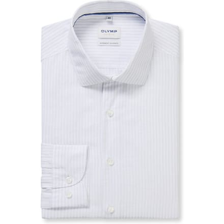 OLYMP Level Five garment washed Overhemd, Body Fit, Kent, Lichtgrijs