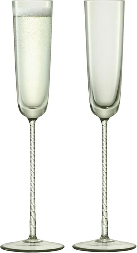 L.S.A. - Champagne Theatre Champagne Flute 120 ml Set van 2 Stuks - Glas - Groen