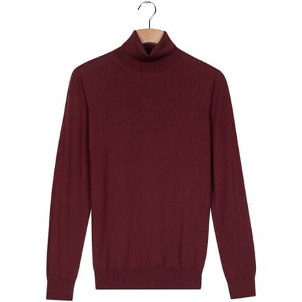 Baileys Trui Rollneck Pullover Merino Wool Single Knit Deep Mauve / male