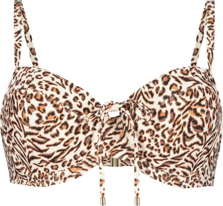Leopard Love beugel bikinitop Dierenprint, Bruin, Wit maat 36D (70D)