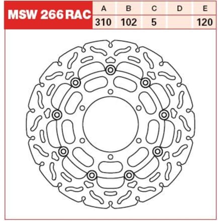 Remschijf TRW MSW266RAC, 1 Stuk