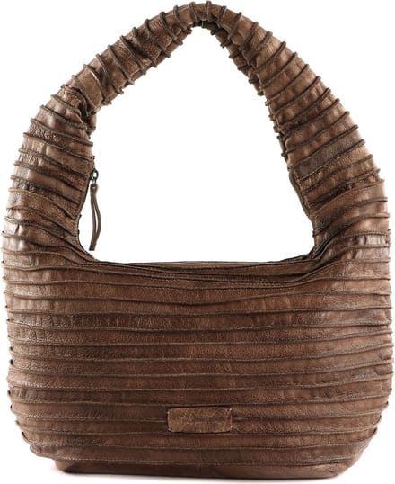 FREDsBRUDER Leren Schoudertas Riffel Lift Hobo Hazelnut Bruine