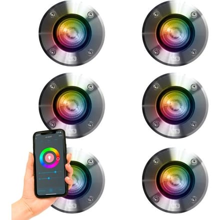 KS Verlichting Grondspot LED Ø11 Rond RVS Set met Smart WIFI LED’s (6-stuks)