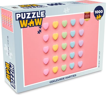 Puzzel Gekleurde hartjes - Legpuzzel - Puzzel 1000 stukjes volwassenen
