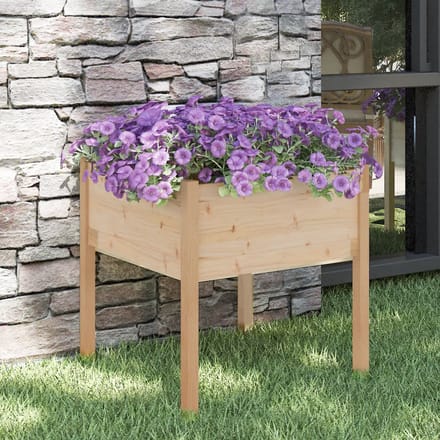 vidaXL - Plantenbak - 70x70x70 - cm - massief - grenenhout
