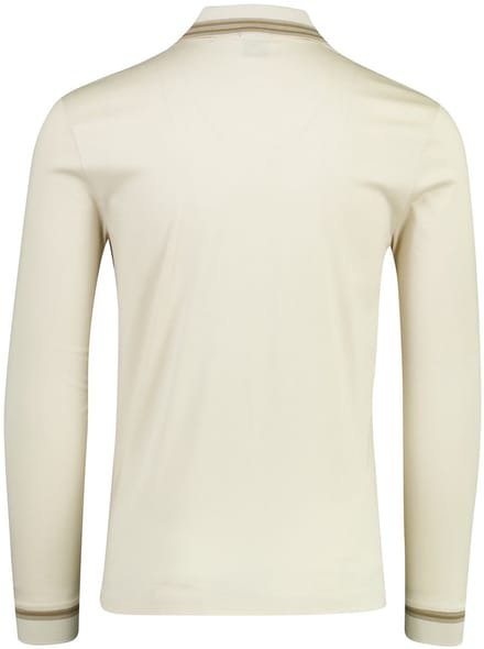 Creme lange mouw poloshirt 2-knoops Boss Black Slim Fit