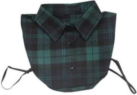 Finnacle - Blousekraag - Dames Groen Geruit - Losse Kraag - Mode Design