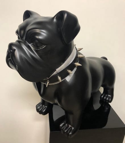 Buldog Spikey decoratief mat zwart, voor binnen en buiten