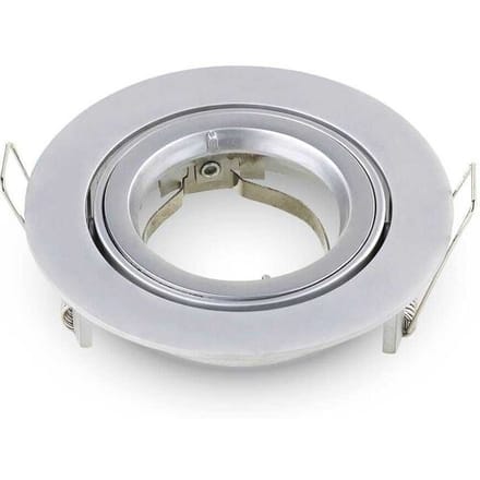 3x HOFTRONIC Jose - Kantelbare inbouwspot - LED - Rond zaagmaat 85mm - RVS - Dimbaar - 5 Watt - 350 lumen - 230V - 6400K Daglicht wit - Verwisselbare GU10 - Plafondspots - Inbouwspot voor binnen - 2 jaar garantie