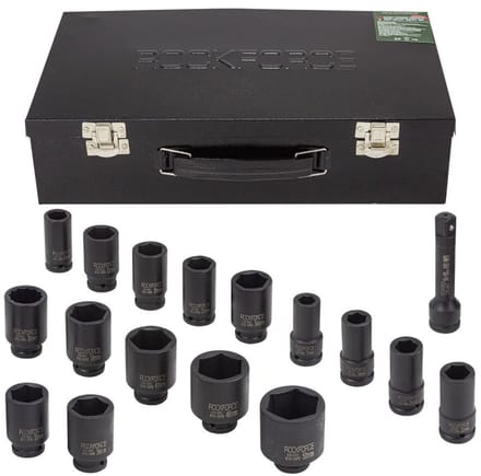 Rockforce RF-6163-5MPB - Dopsleutelset - Zeskant 17-50mm - Lang - 3/4" Aandrijving