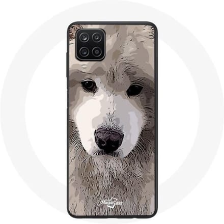 Samsung Galaxy A12 hoesje Samojeed grijs hondenras grijs