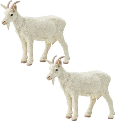 Safari LTD Speelgoed geit - Set van 2x stuks - boerderij dieren - 8 cm - speel figuur - wit - PVC