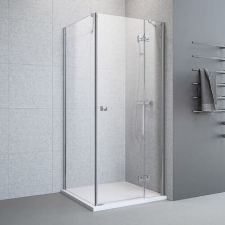 Megabad Profi Collection Planplus hinged door with fixed partition and side panel 100 x 100 x 195 cm hinged right MBPPDTFSS10R