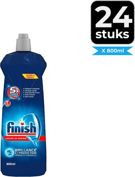 Finish - Glansspoelmiddel - 800 ml - Voordeelverpakking 24 stuks