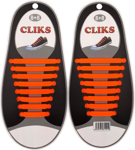 Elastische Veters Oranje - Zonder Strikken - 1 Paar Schoenen - Kinderen & Volwassenen - CLIKS