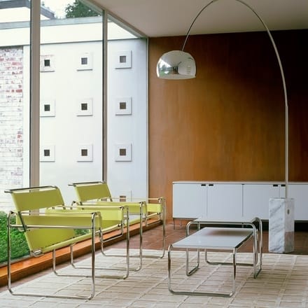 Knoll International - Breuer Original Wassily Lounge fauteuil - Rundsleder wit - beige