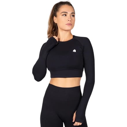 Gorilla Wear Hilton Seamless Cropped Long Sleeve - Zwart - M/L