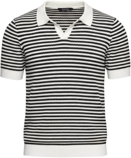 OMBRE Polo - Slim Fit - Viscose - Korte Mouw Zwart S
