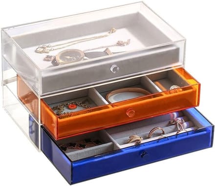 Sieradendoos Opbergdoos - Juwelendoos Organizer - Sieraden Opbergen - Drie Lagen Compartimenten - 22.5 cm - A