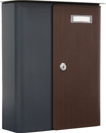 Rottner Brievenbus Splashy Antraciet met Houtlook Deur - 35,7x29,5x10cm