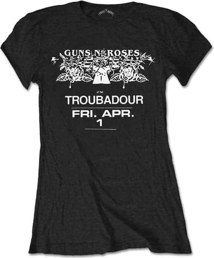 Guns N' Roses - Troubadour Flyer Dames T-shirt - S - Zwart